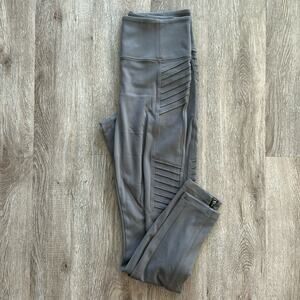 Athleta Delancey Moto Tight Leggings Tan Size Small High Rise
